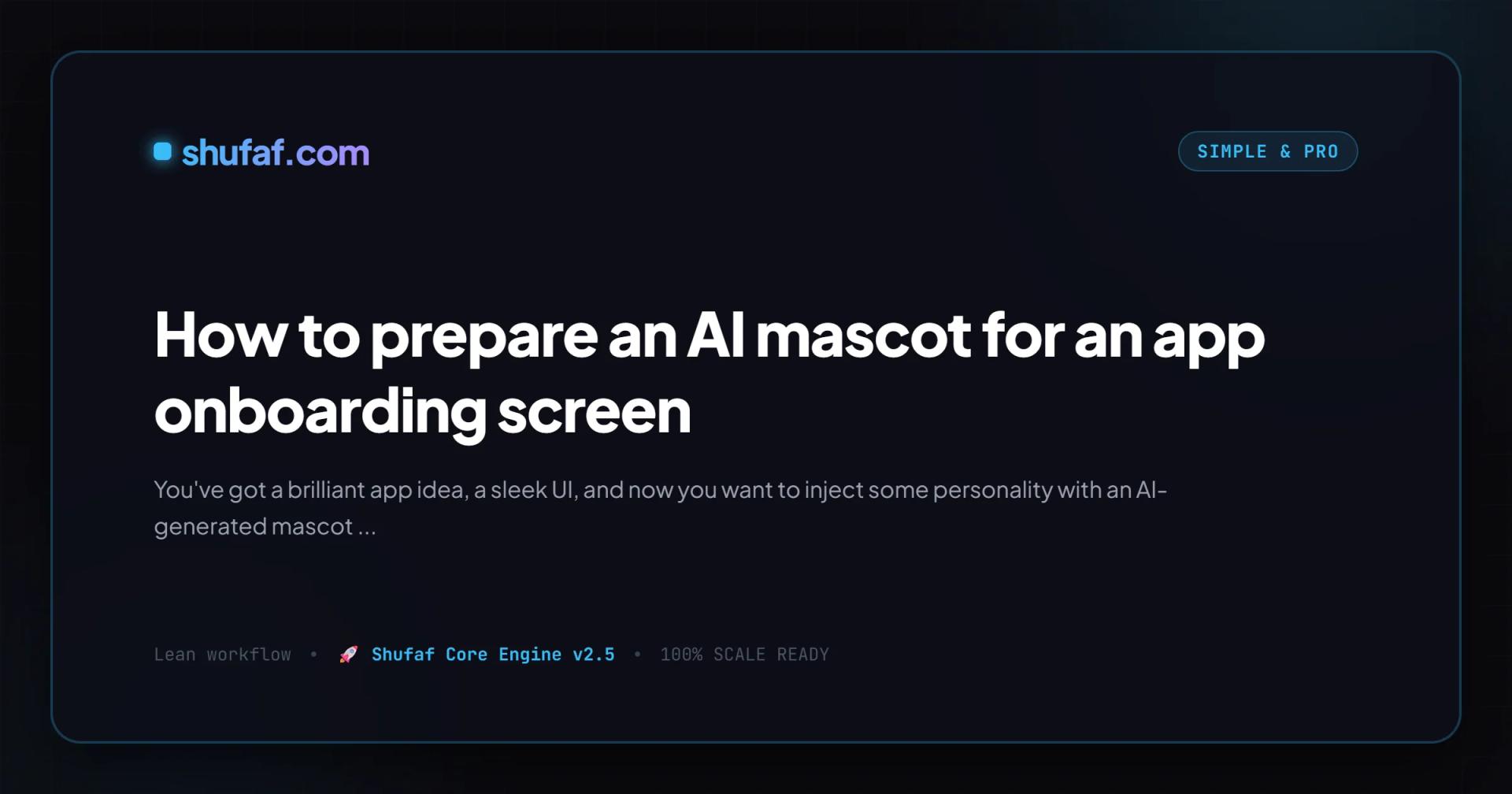 How to prepare an AI mascot for an app onboarding screen