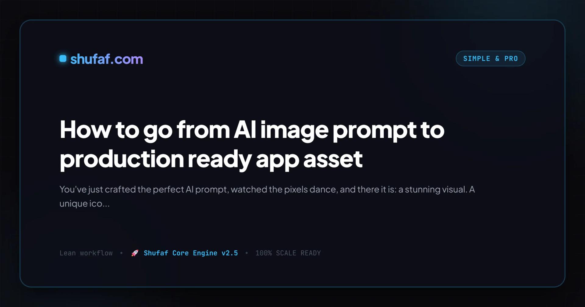How to go from AI image prompt to production ready app asset