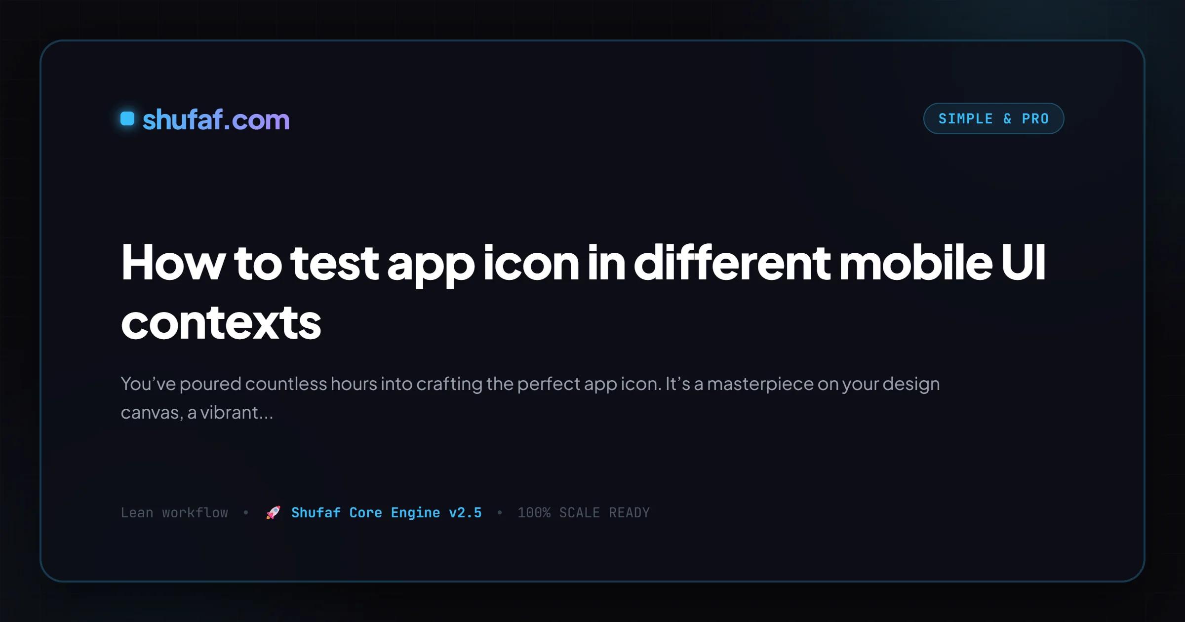 How to test app icon in different mobile UI contexts