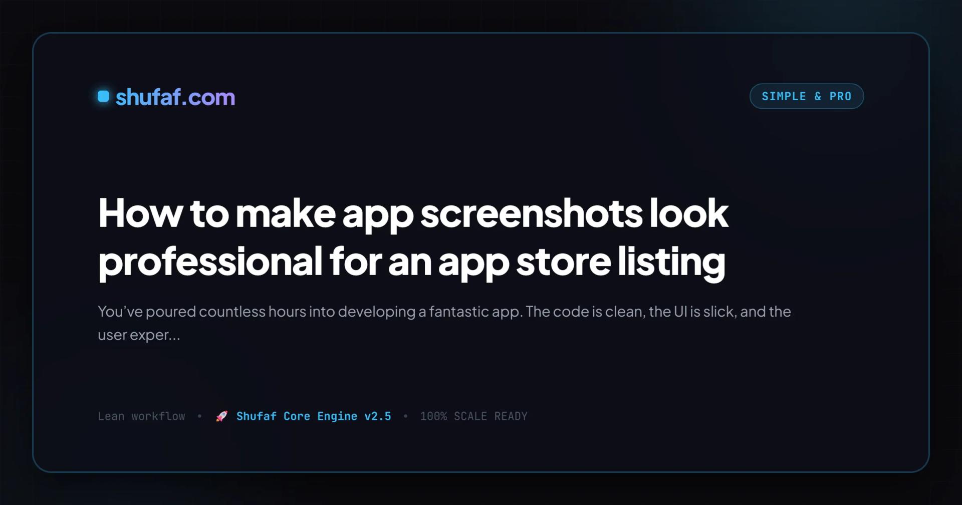 How to make app screenshots look professional for an app store listing