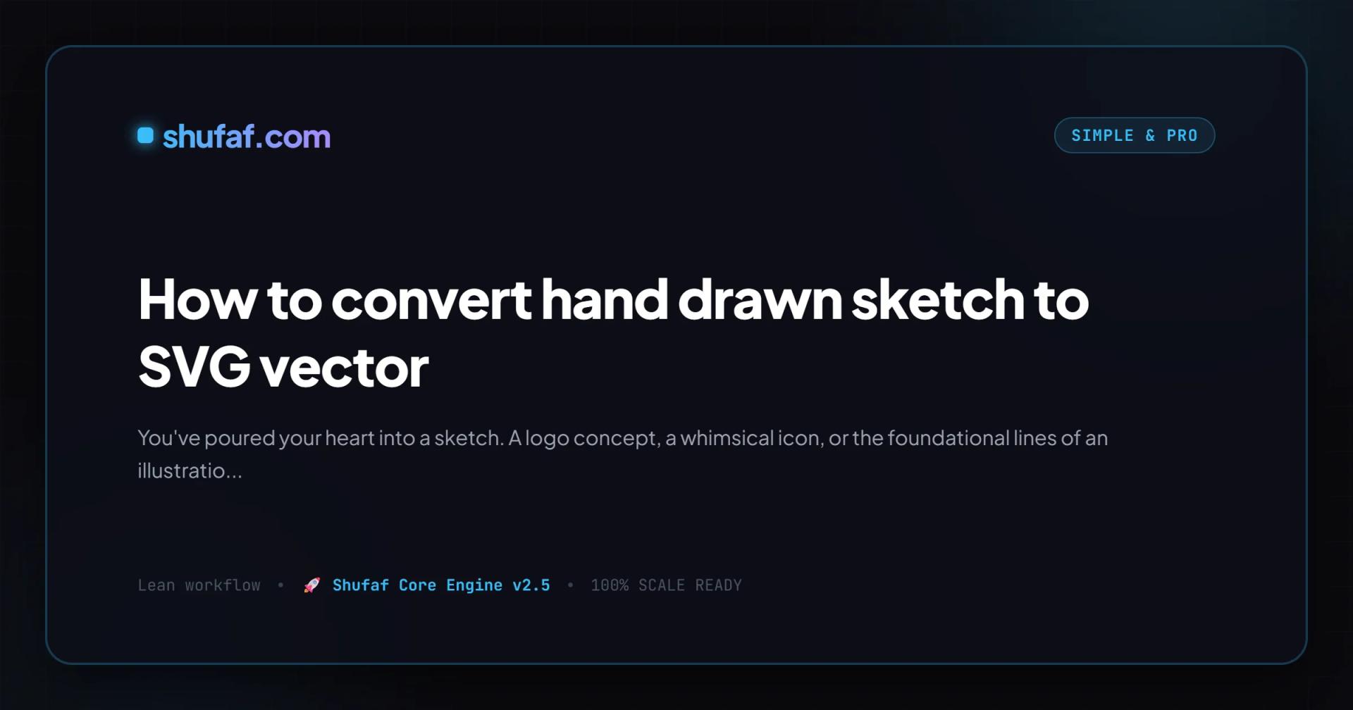 How to convert hand drawn sketch to SVG vector
