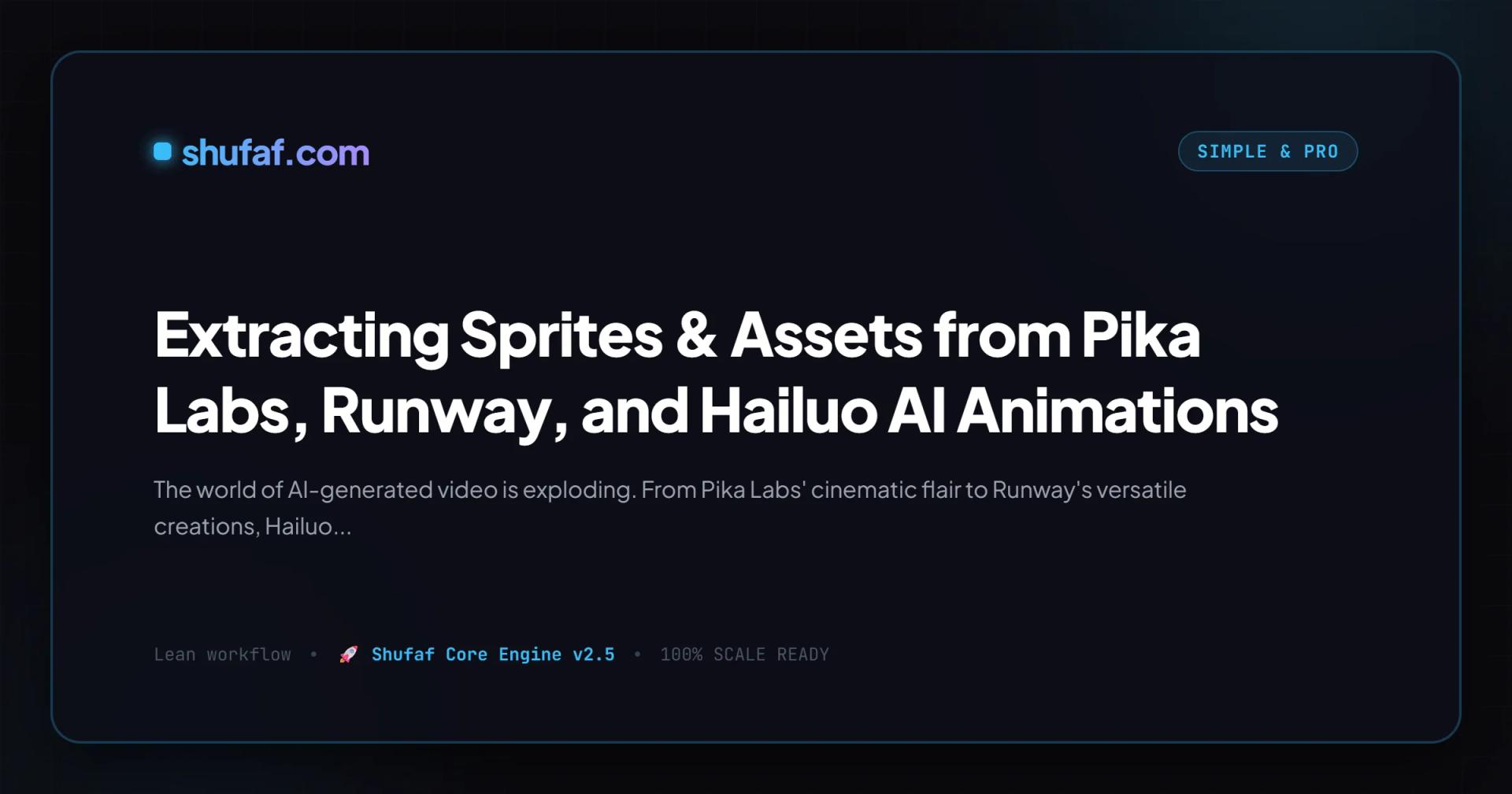 Extracting Sprites & Assets from Pika Labs, Runway, and Hailuo AI Animations