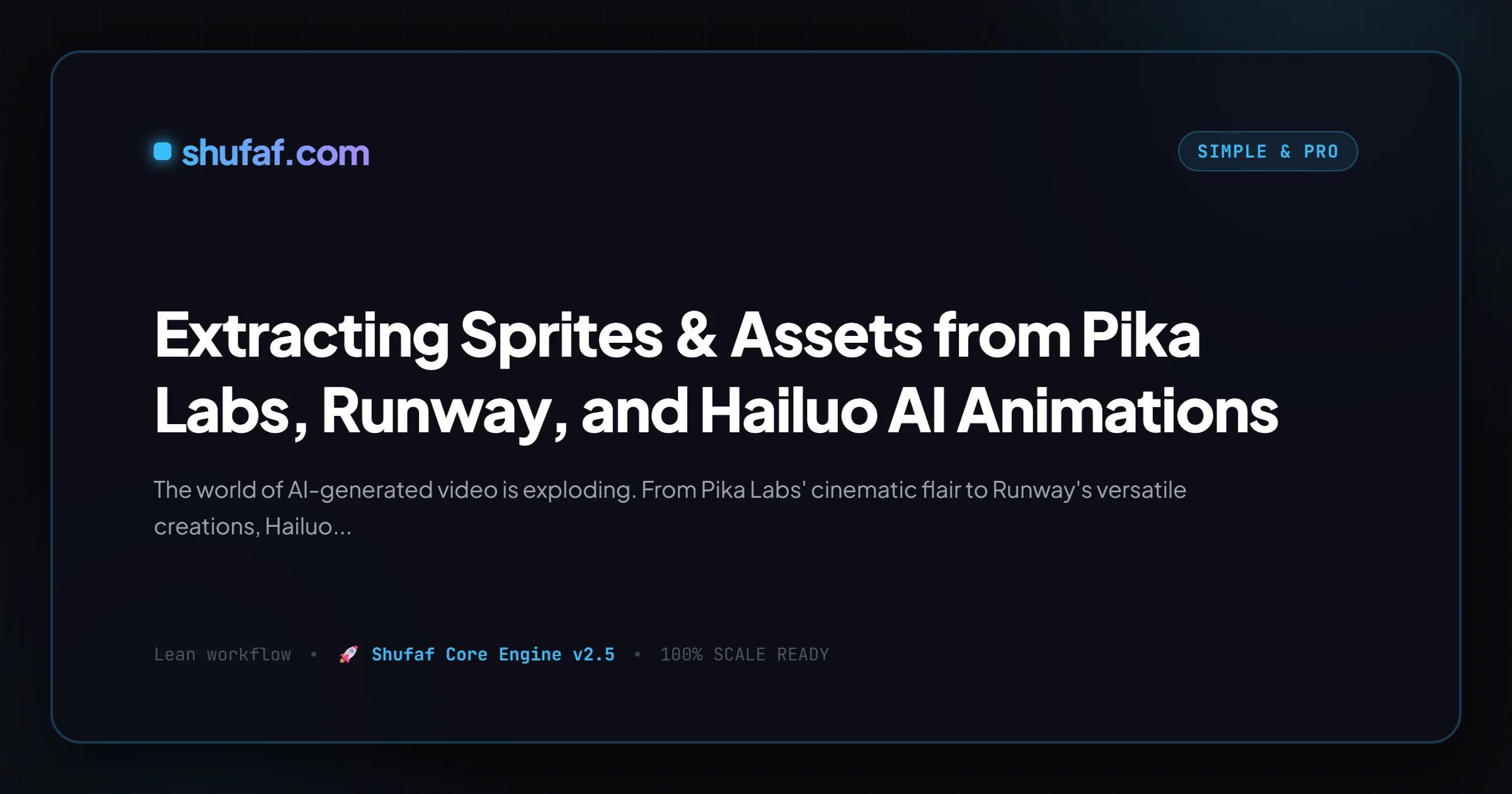 Extracting Sprites & Assets from Pika Labs, Runway, and Hailuo AI Animations