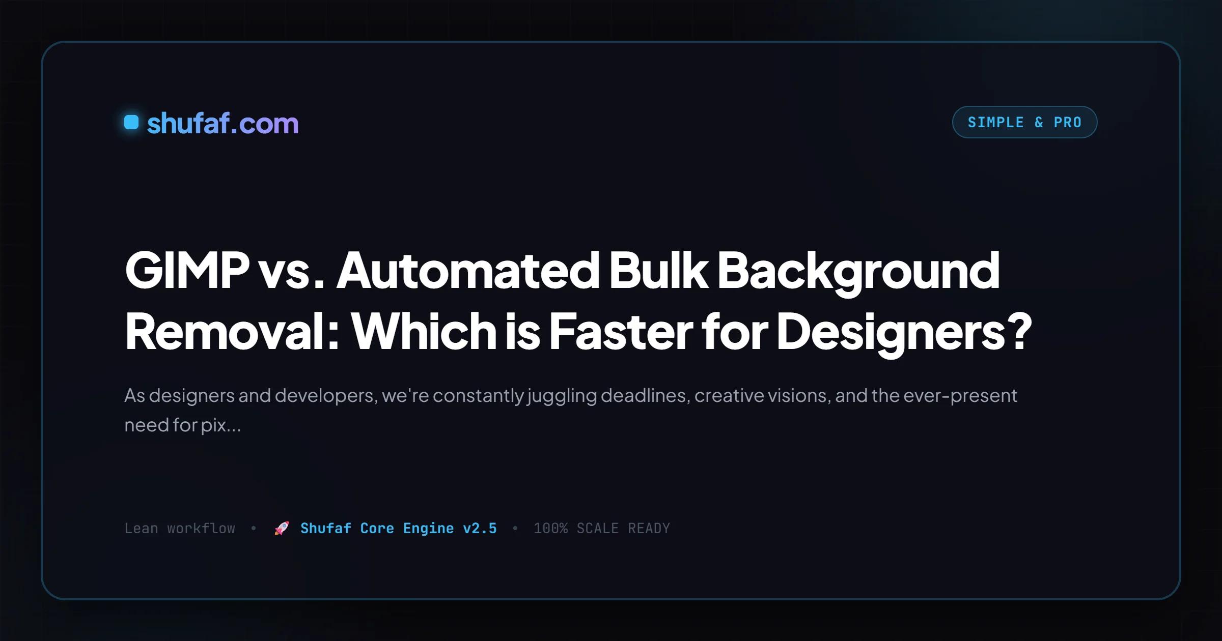 GIMP vs. Automated Bulk Background Removal: Which is Faster for Designers?