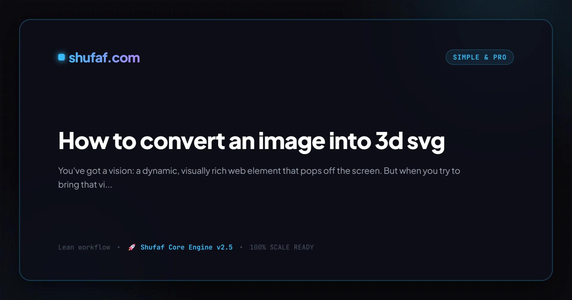 How to convert an image into 3d svg