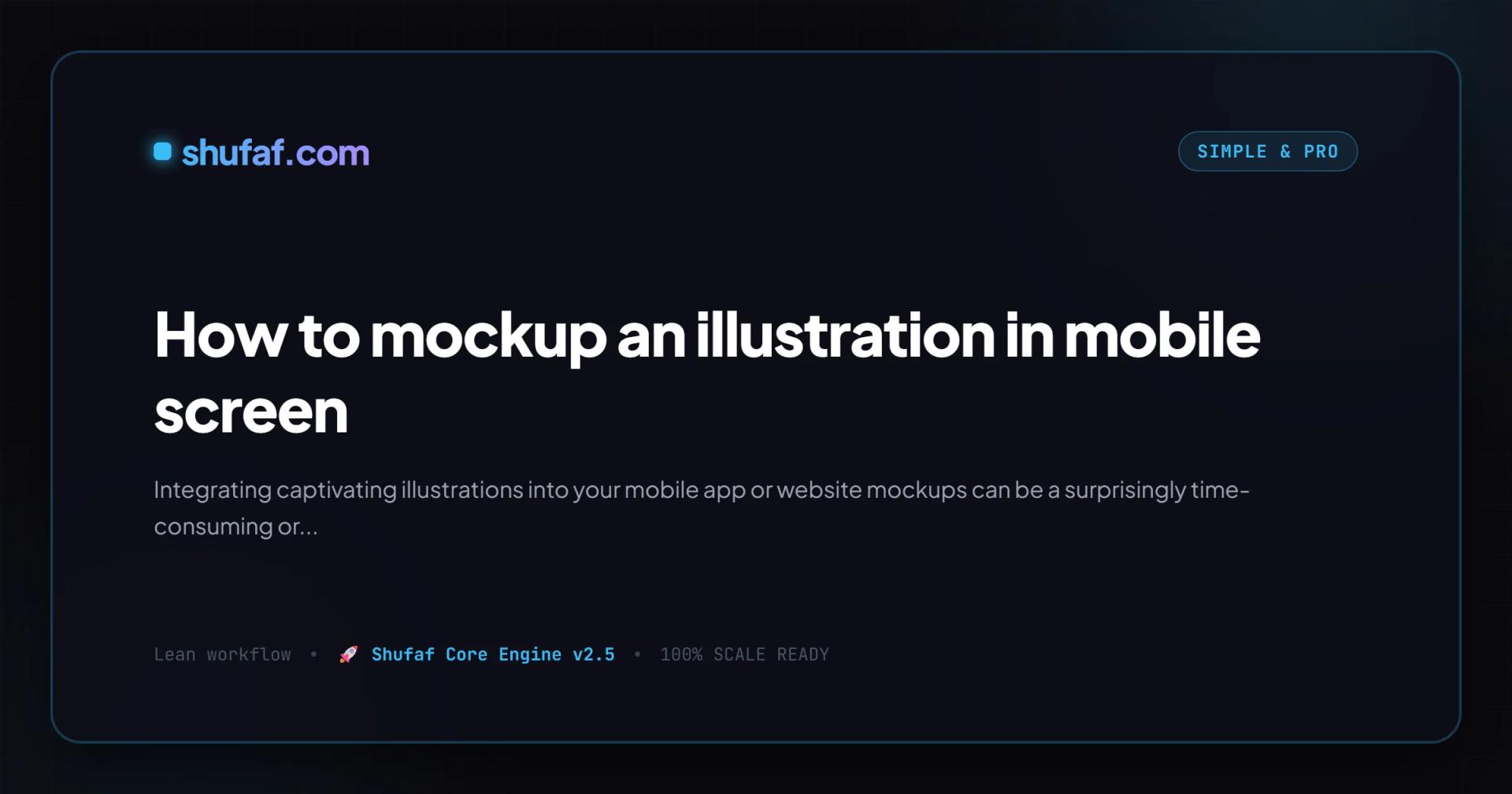 How to mockup an illustration in mobile screen