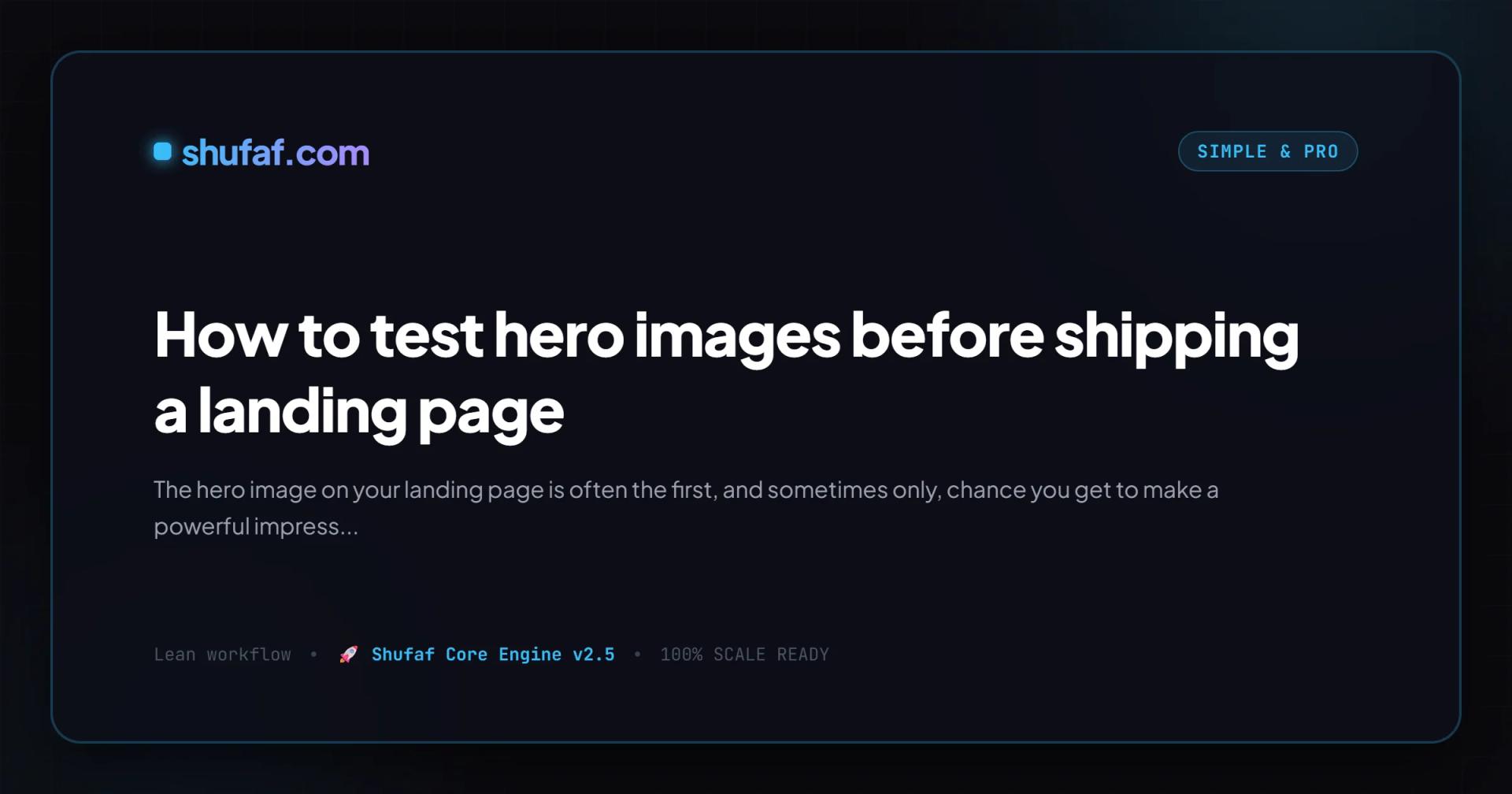 How to test hero images before shipping a landing page