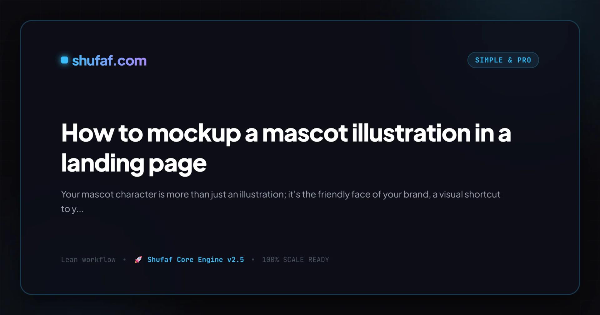 How to mockup a mascot illustration in a landing page