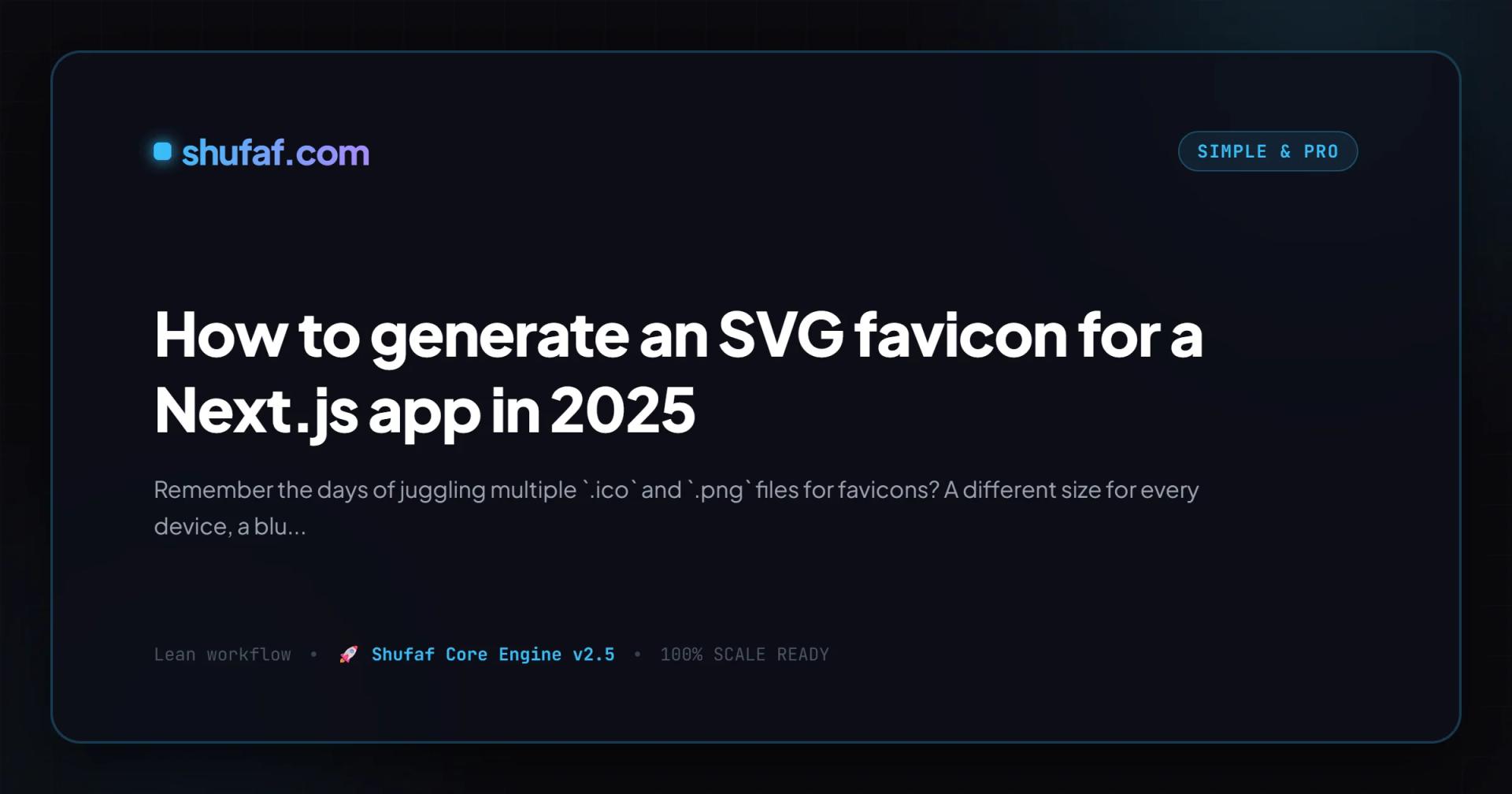 How to generate an SVG favicon for a Next.js app in 2025