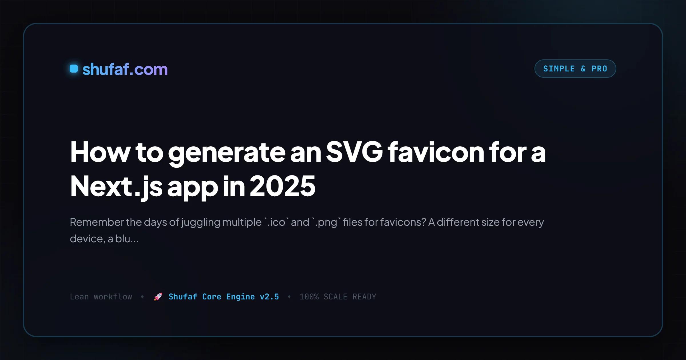 How to generate an SVG favicon for a Next.js app in 2025