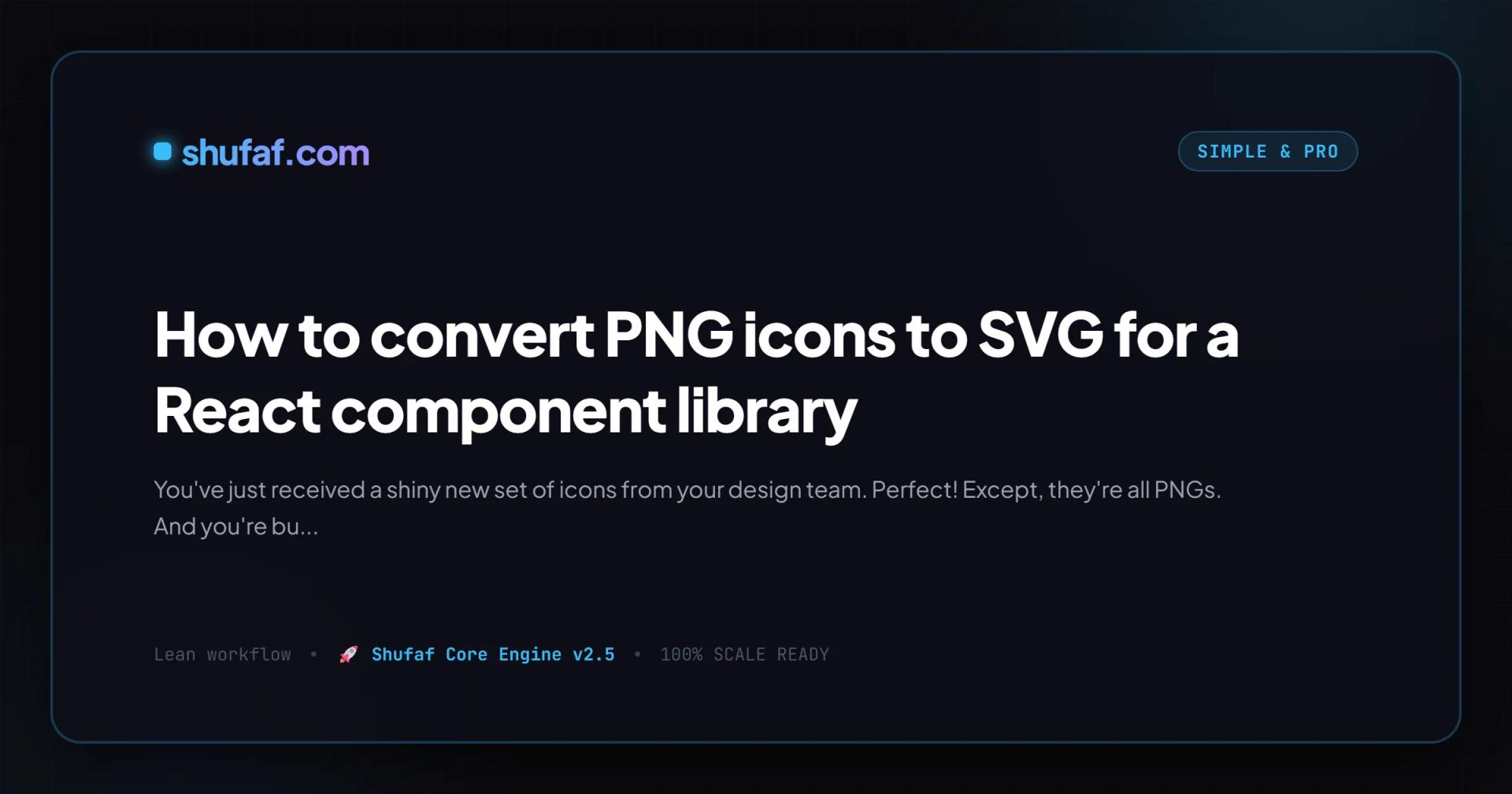 How to convert PNG icons to SVG for a React component library