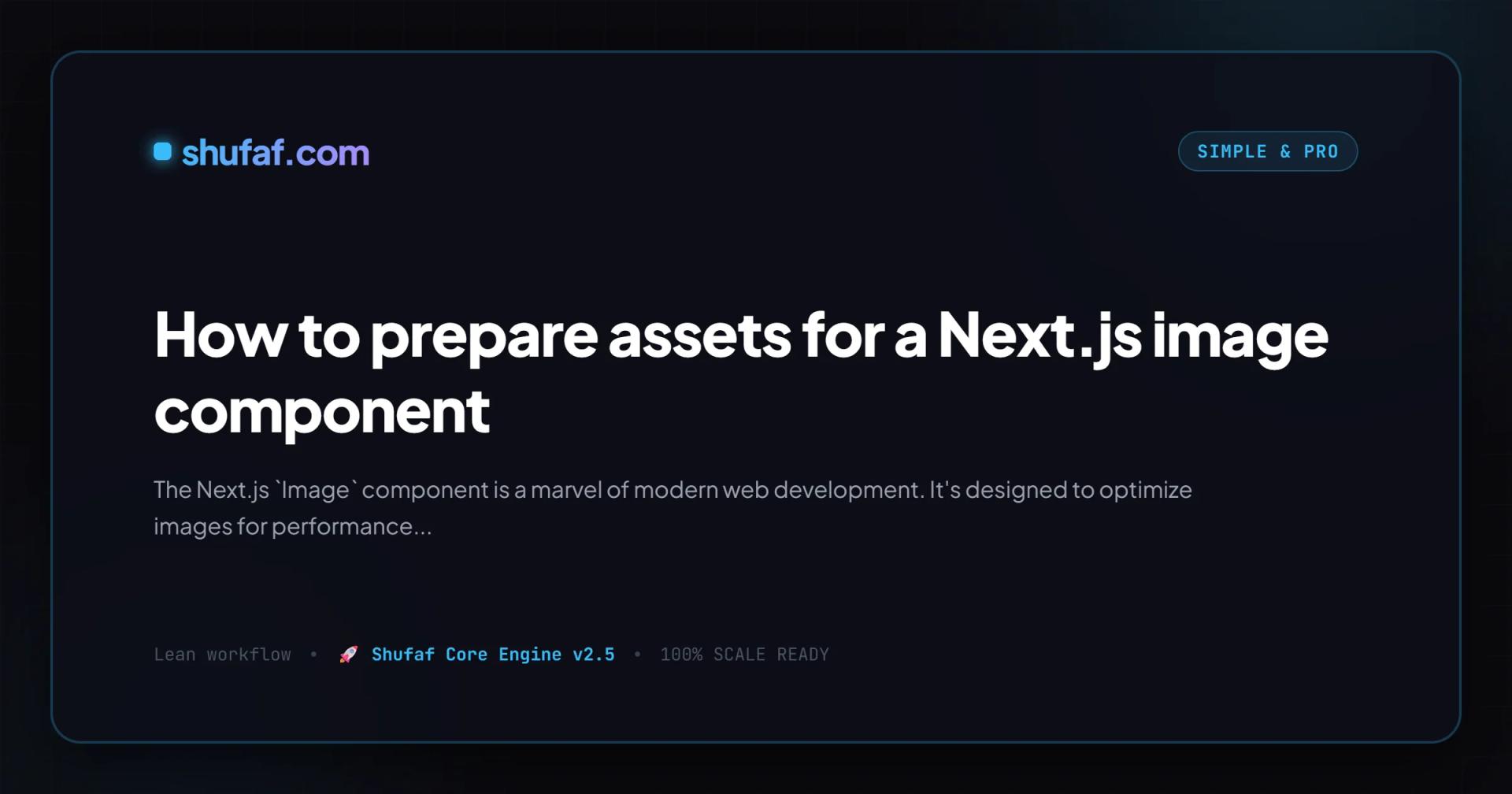 How to prepare assets for a Next.js image component