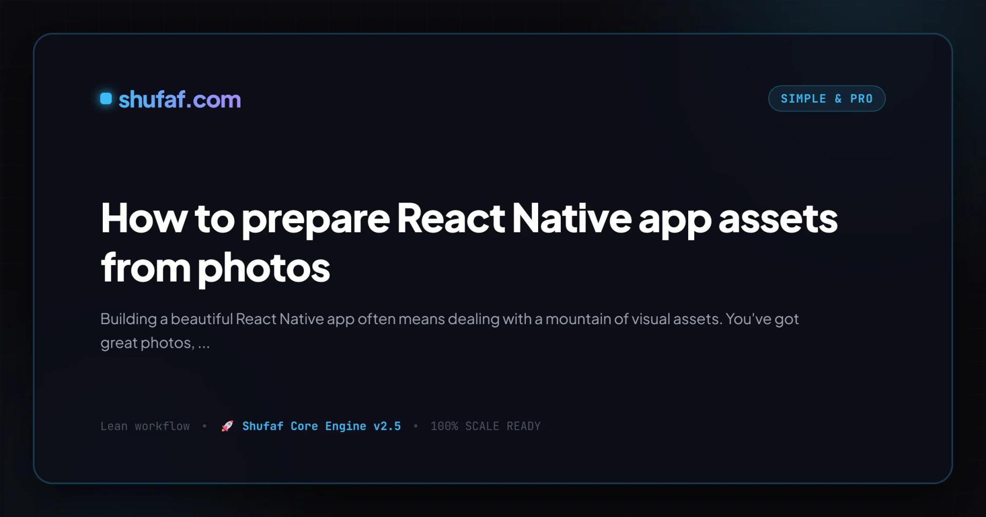 How to prepare React Native app assets from photos
