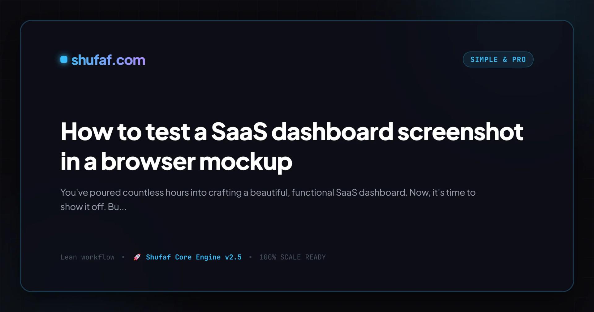 How to test a SaaS dashboard screenshot in a browser mockup