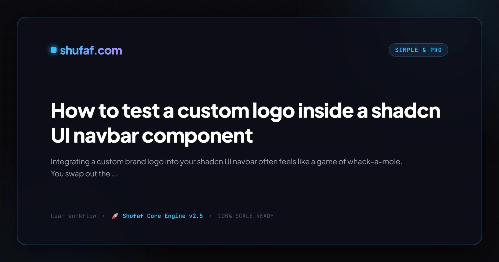 How to test a custom logo inside a shadcn UI navbar component