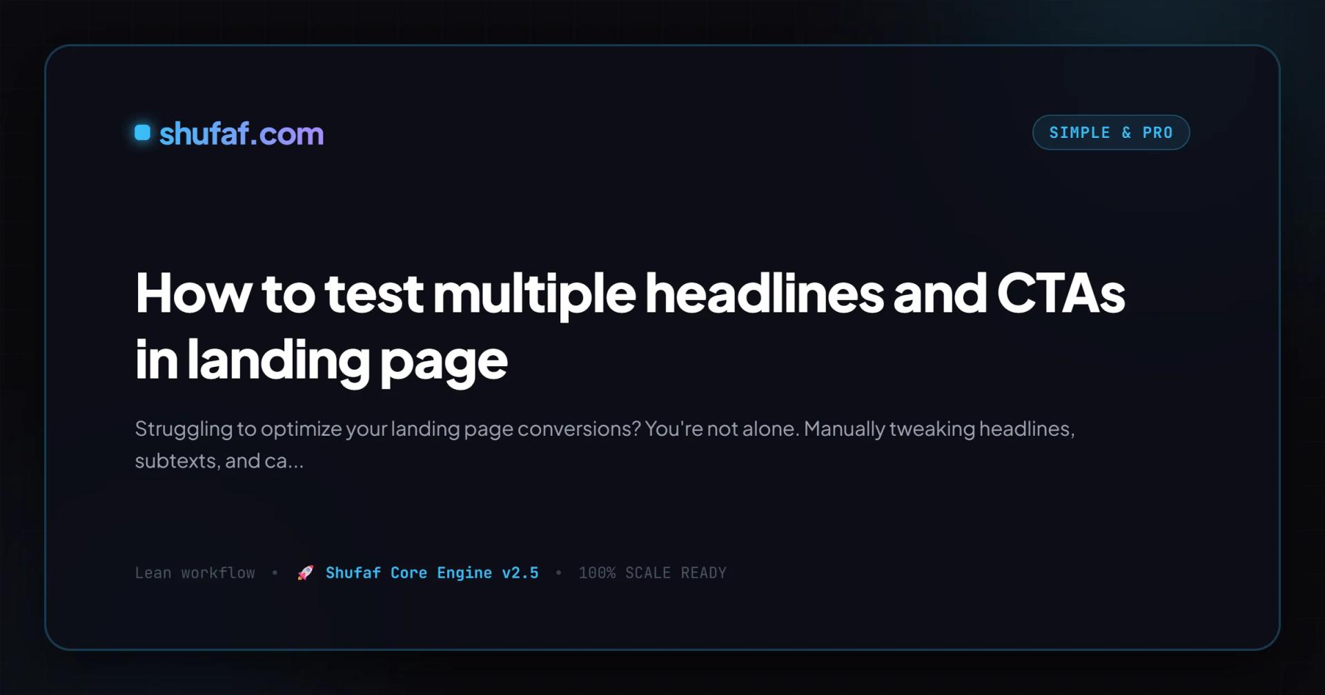 How to test multiple headlines and CTAs in landing page