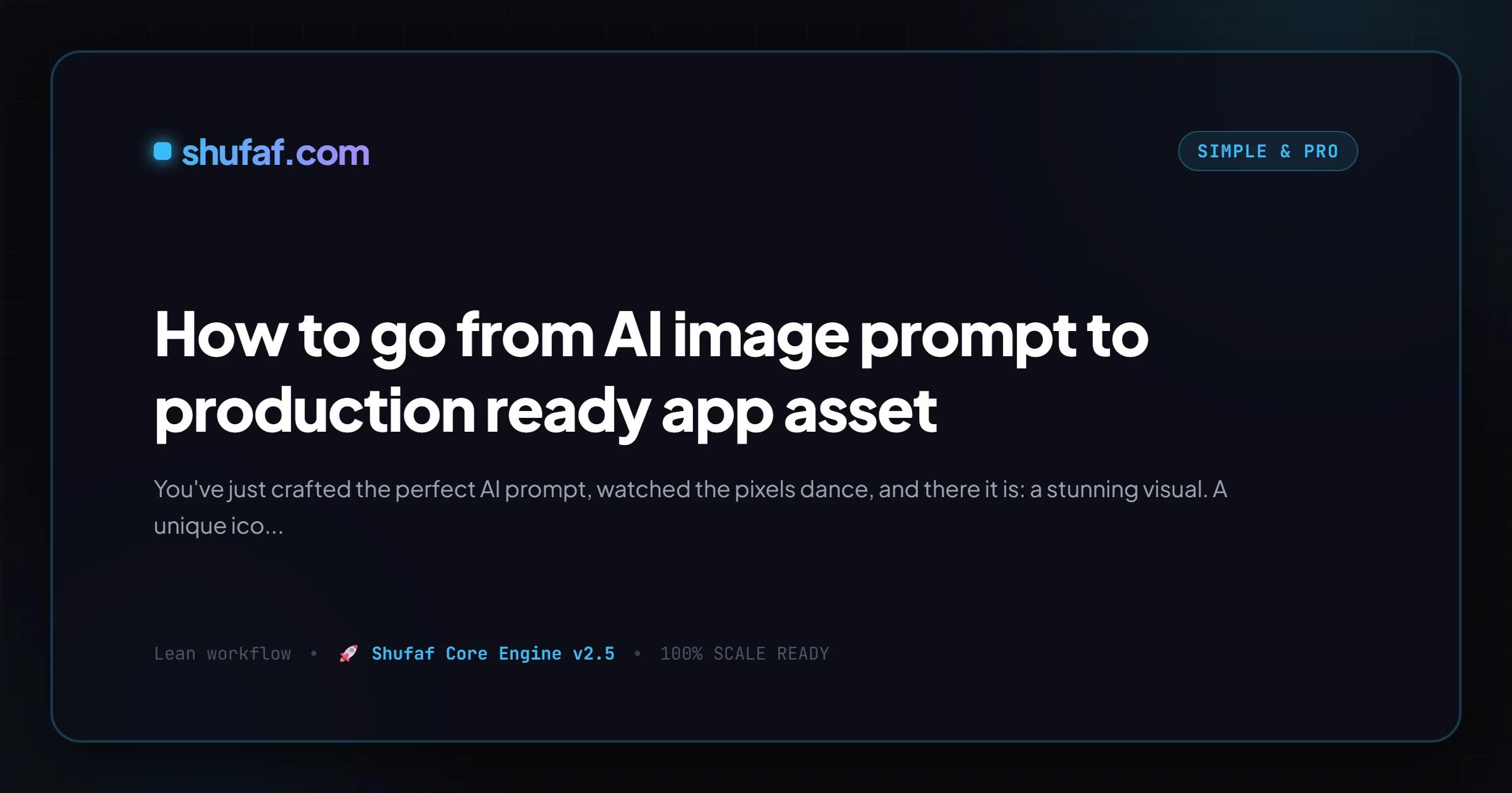 How to go from AI image prompt to production ready app asset