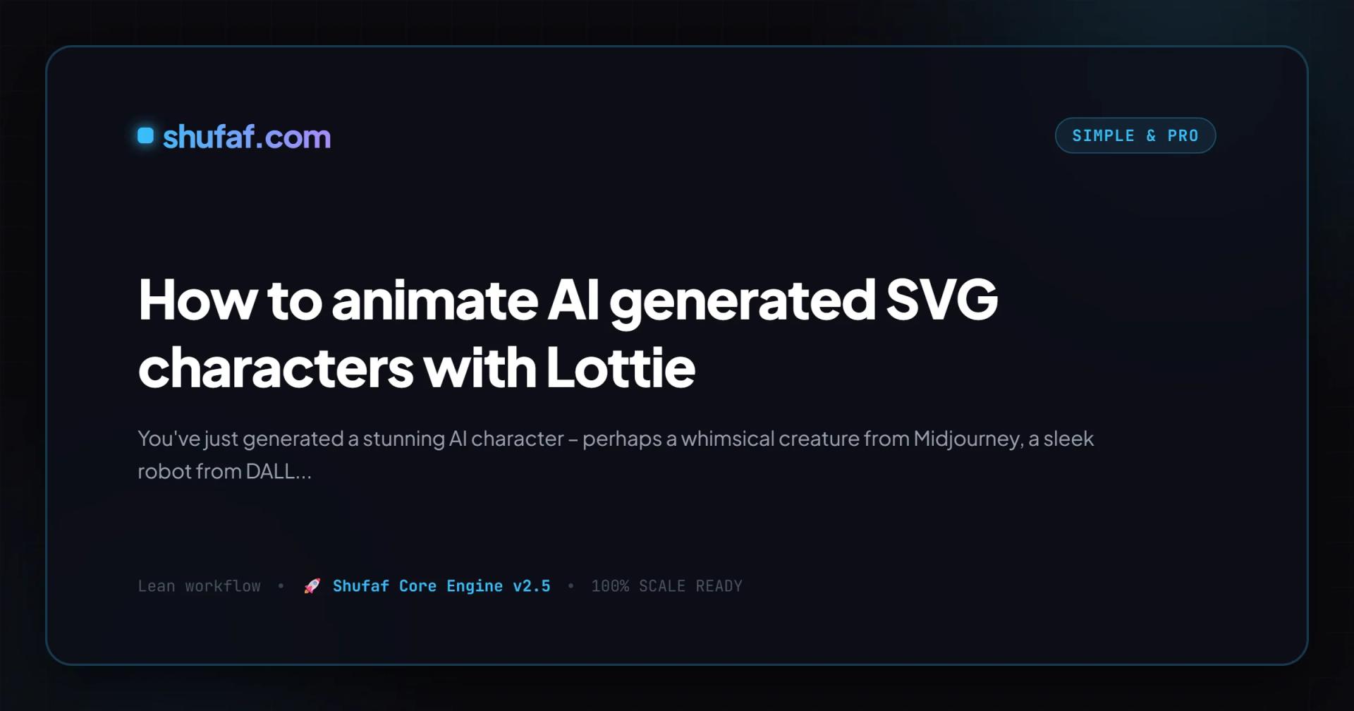 How to animate AI generated SVG characters with Lottie