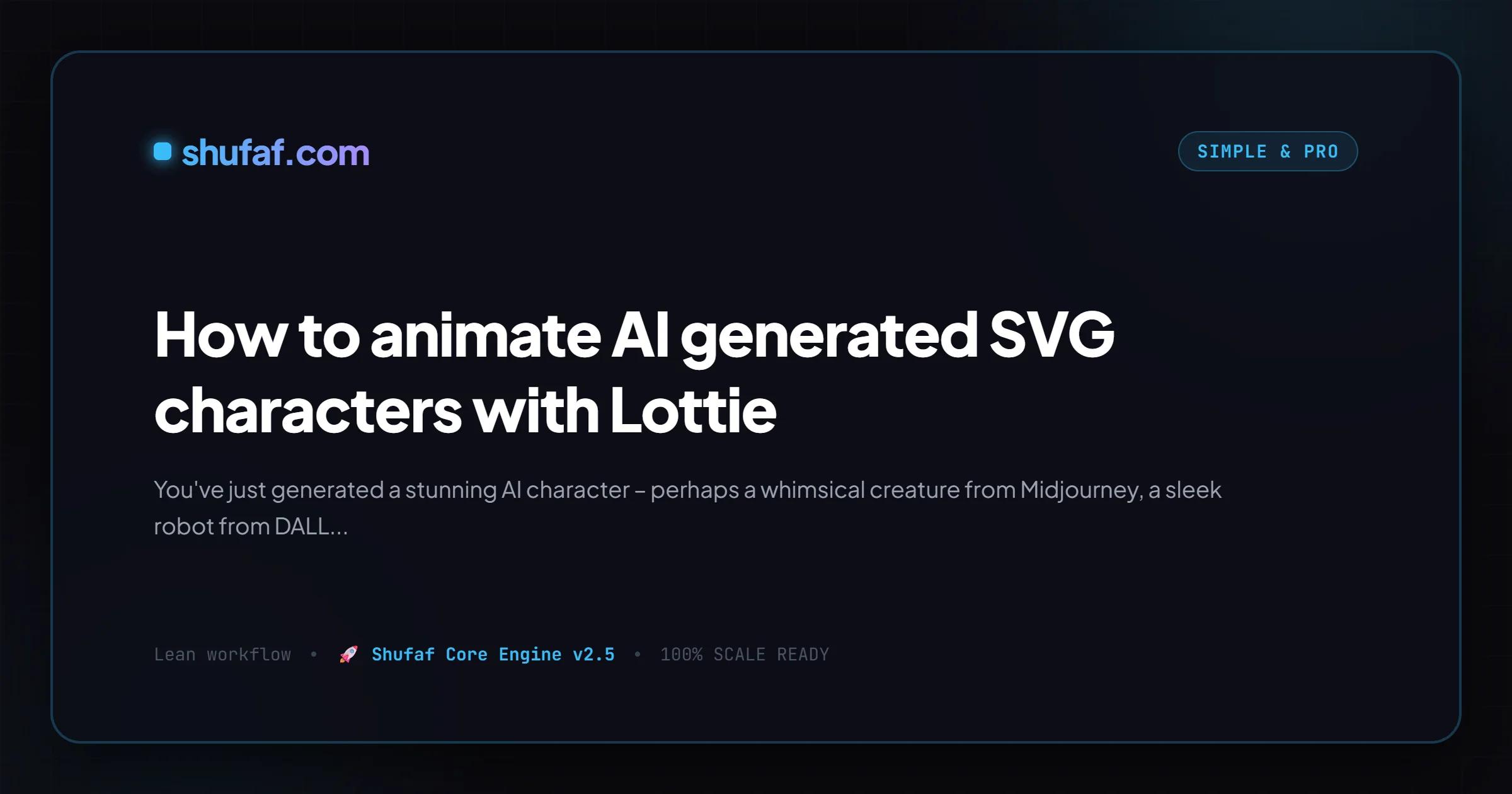 How to animate AI generated SVG characters with Lottie