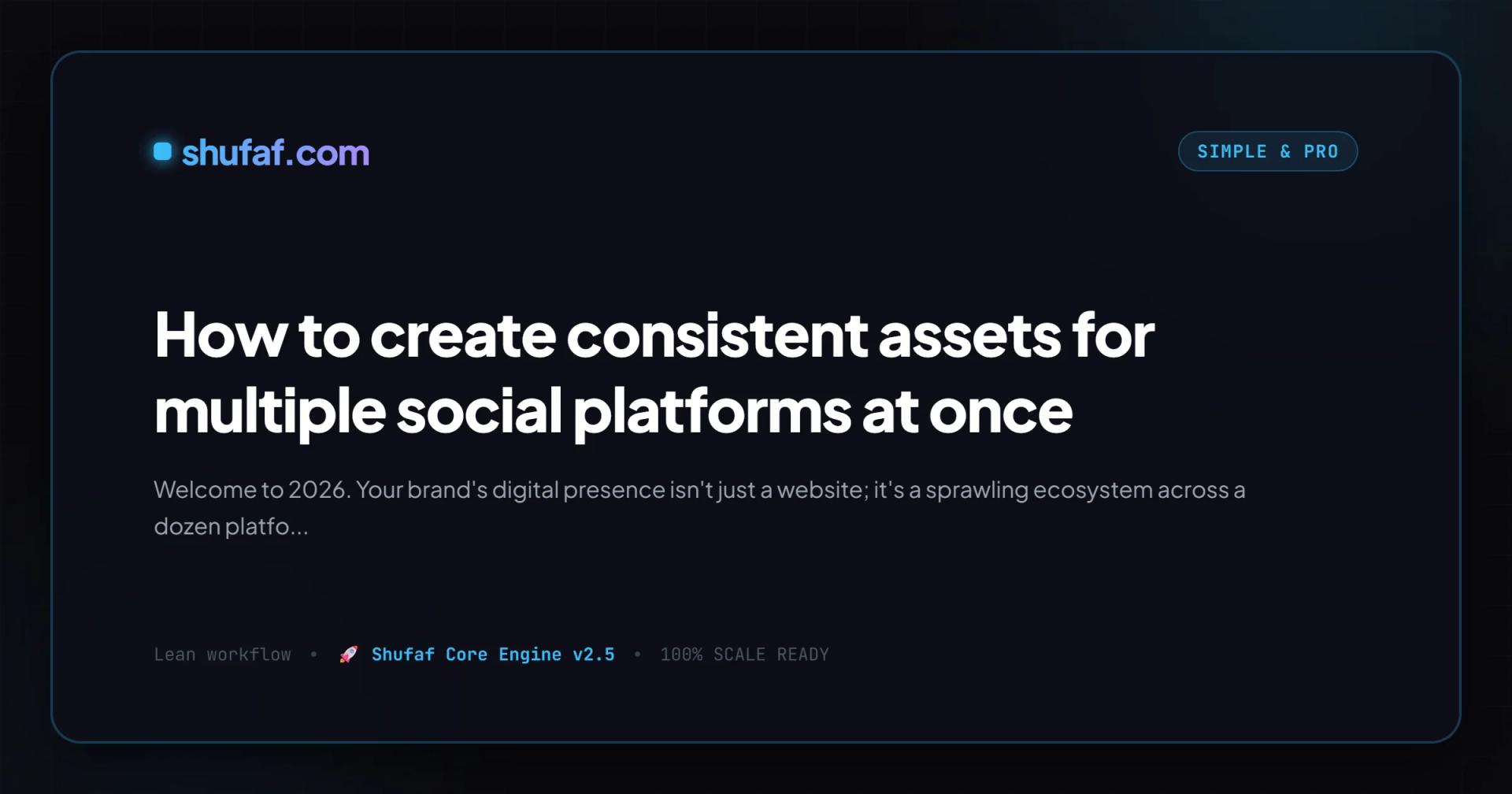 How to create consistent assets for multiple social platforms at once