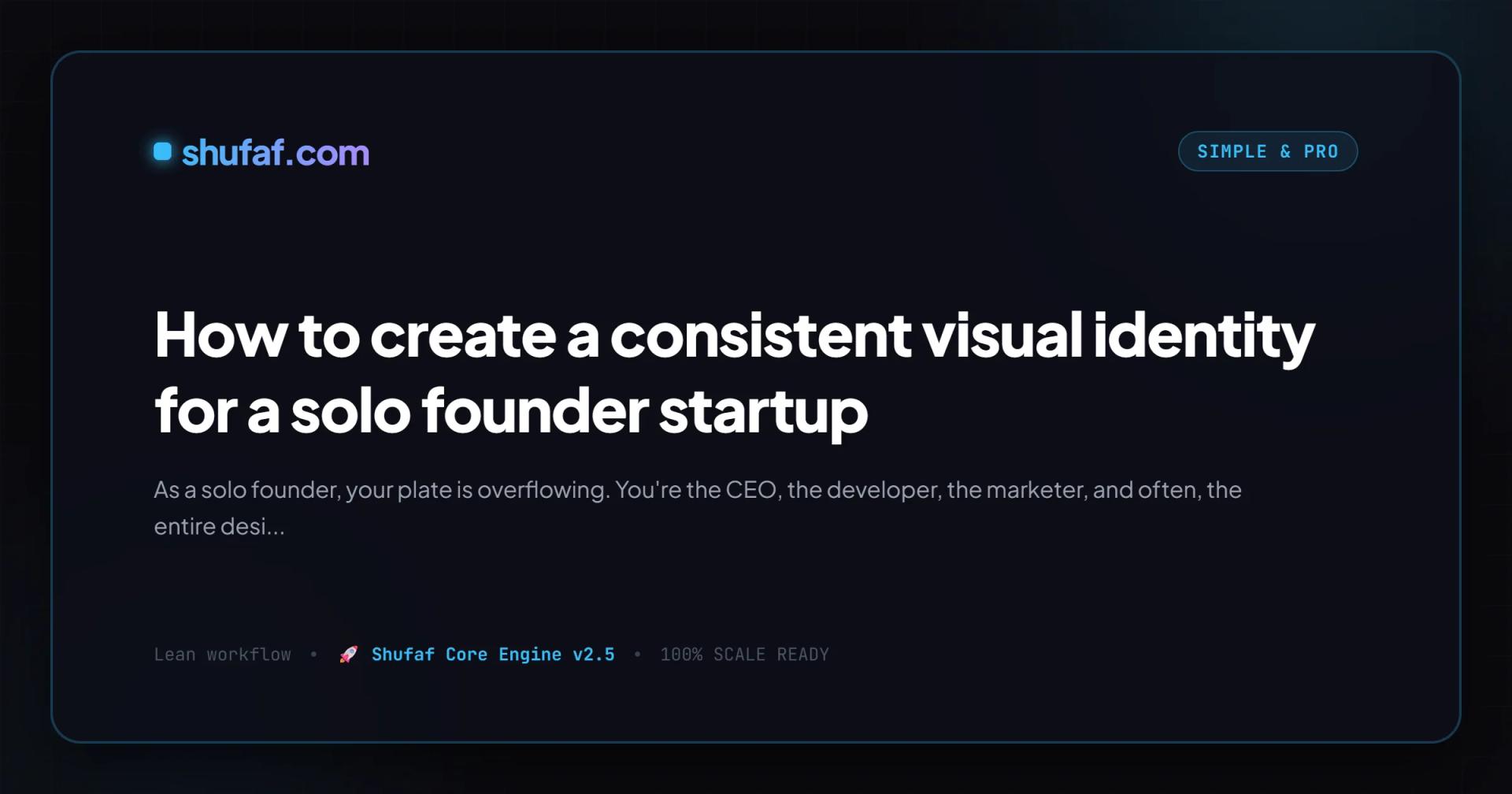 How to create a consistent visual identity for a solo founder startup
