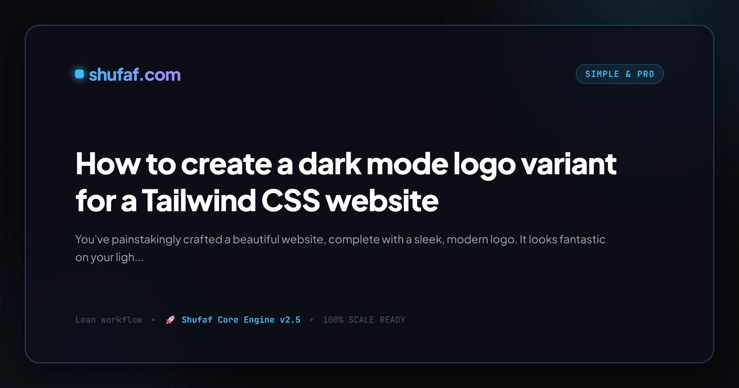How to create a dark mode logo variant for a Tailwind CSS website