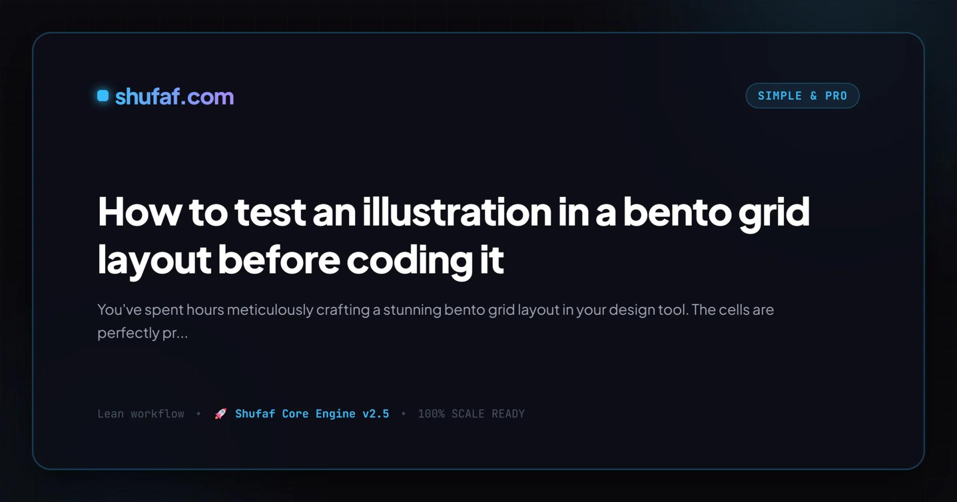 How to test an illustration in a bento grid layout before coding it