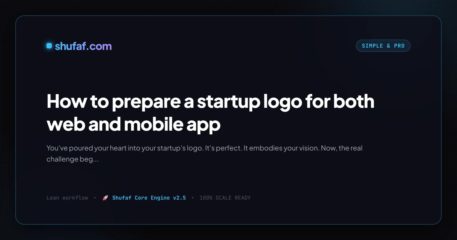 How to prepare a startup logo for both web and mobile app