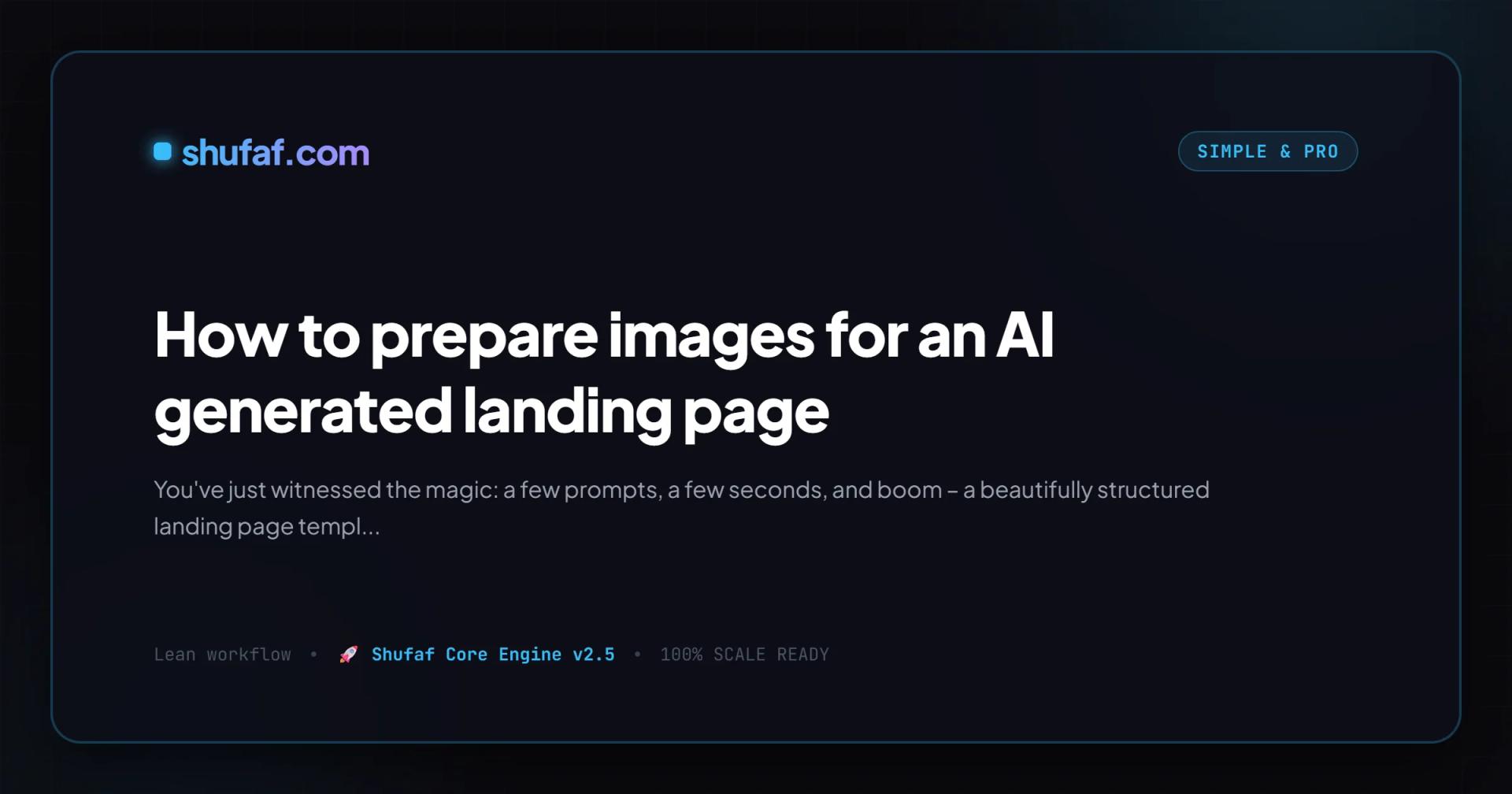 How to prepare images for an AI generated landing page