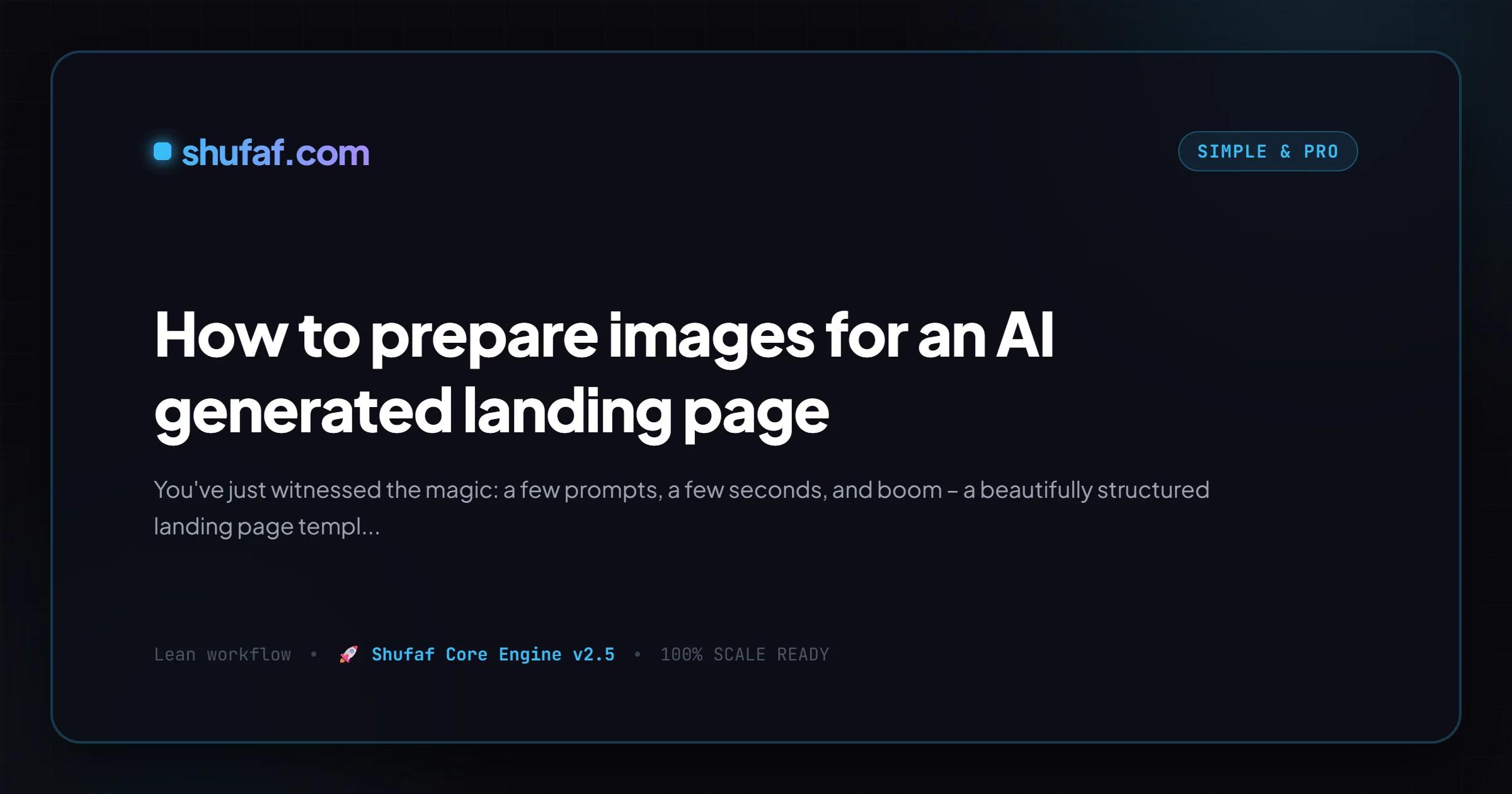 How to prepare images for an AI generated landing page