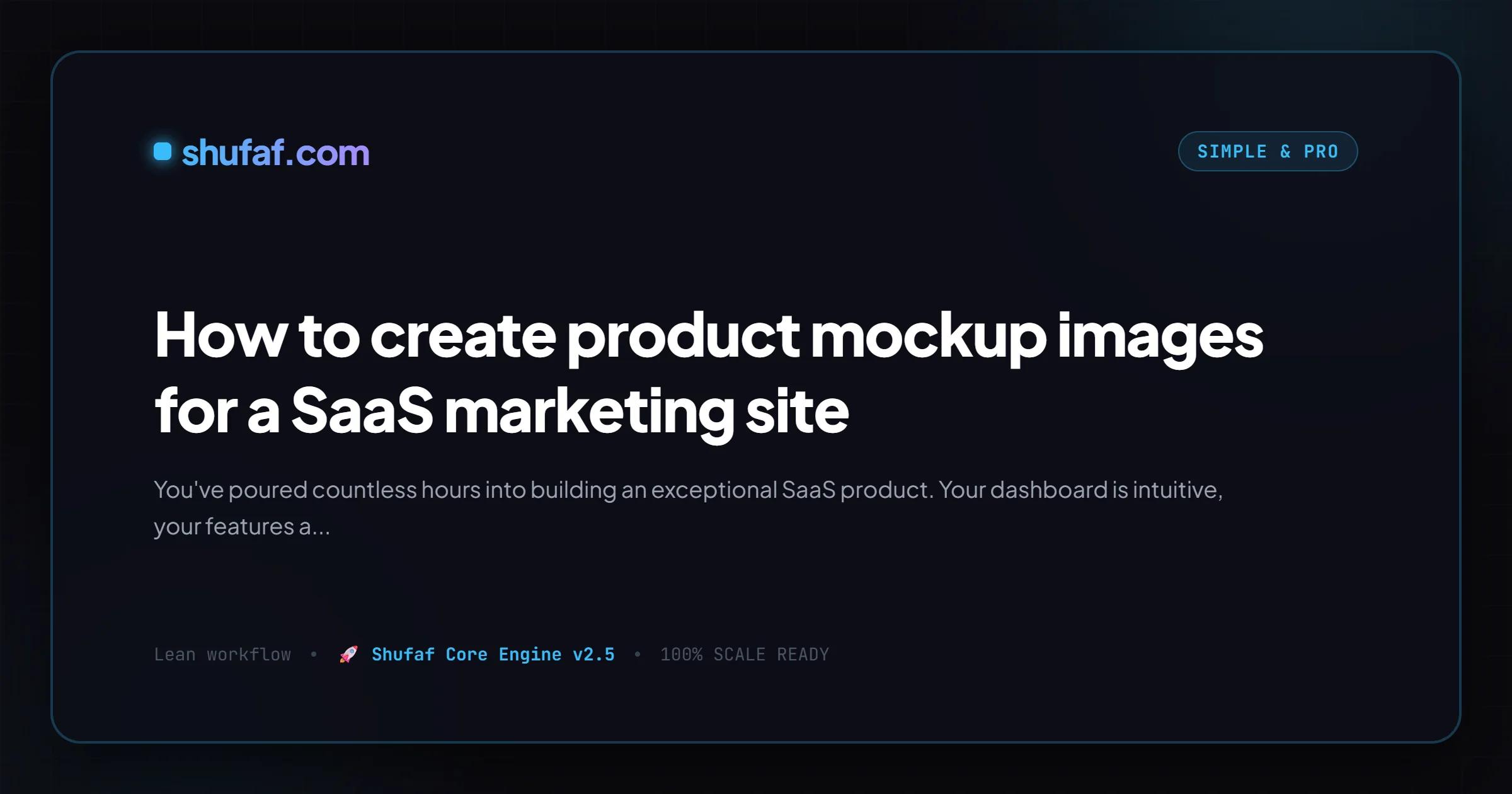 How to create product mockup images for a SaaS marketing site