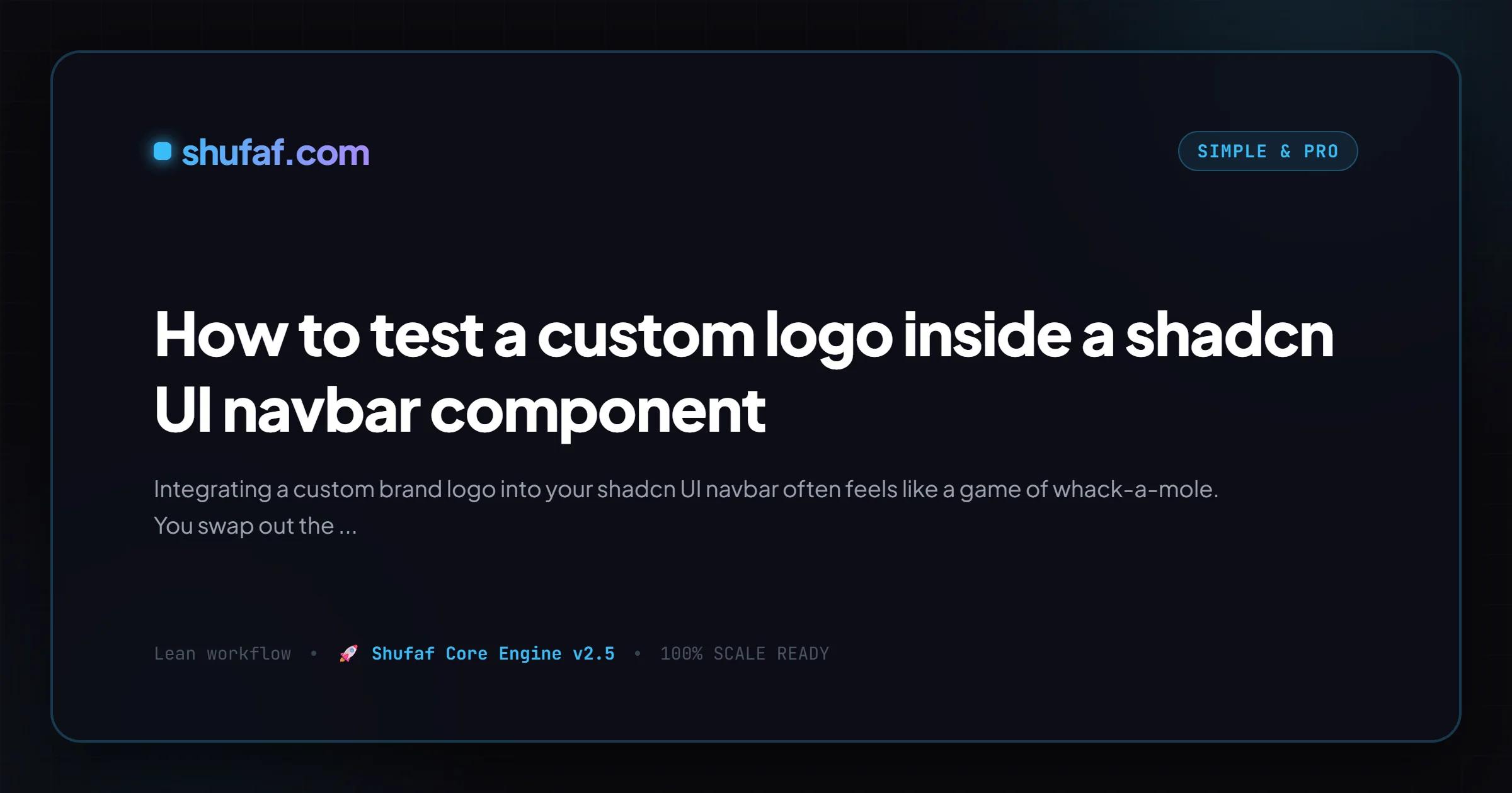 How to test a custom logo inside a shadcn UI navbar component