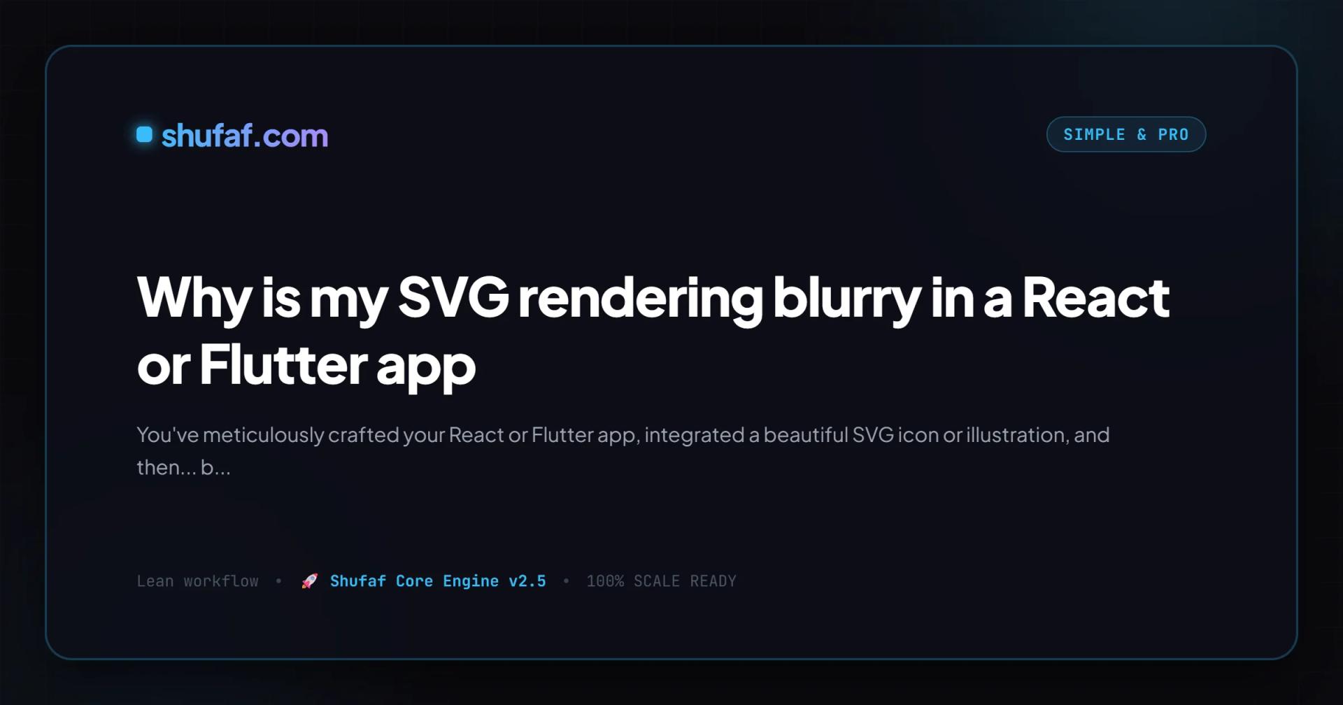 Why is my SVG rendering blurry in a React or Flutter app