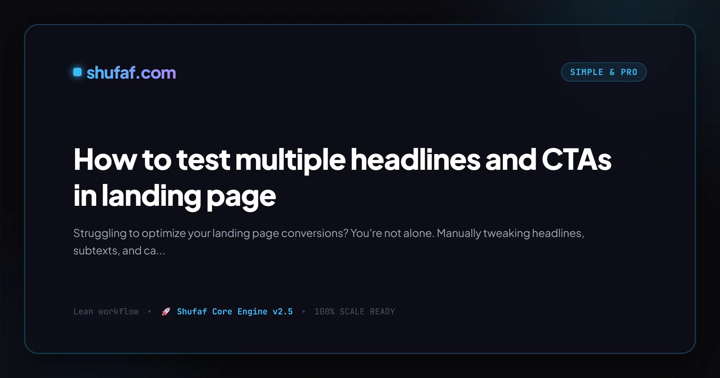 How to test multiple headlines and CTAs in landing page