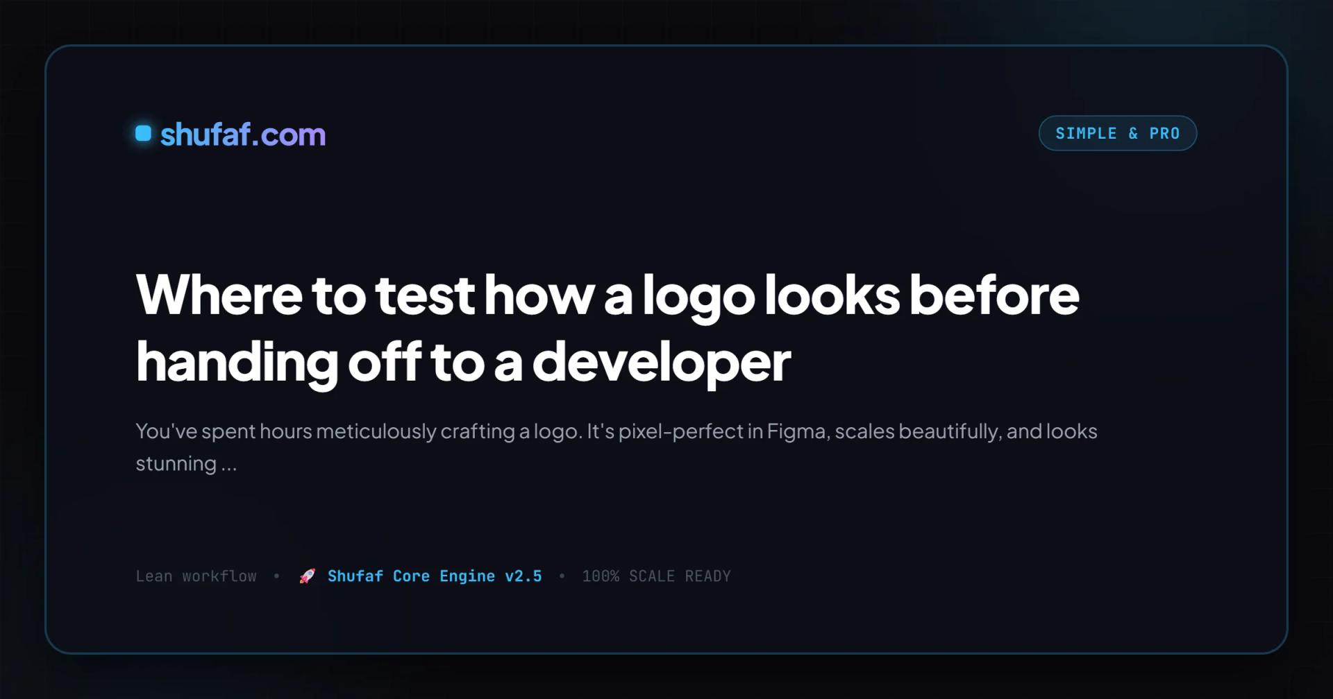 Where to test how a logo looks before handing off to a developer