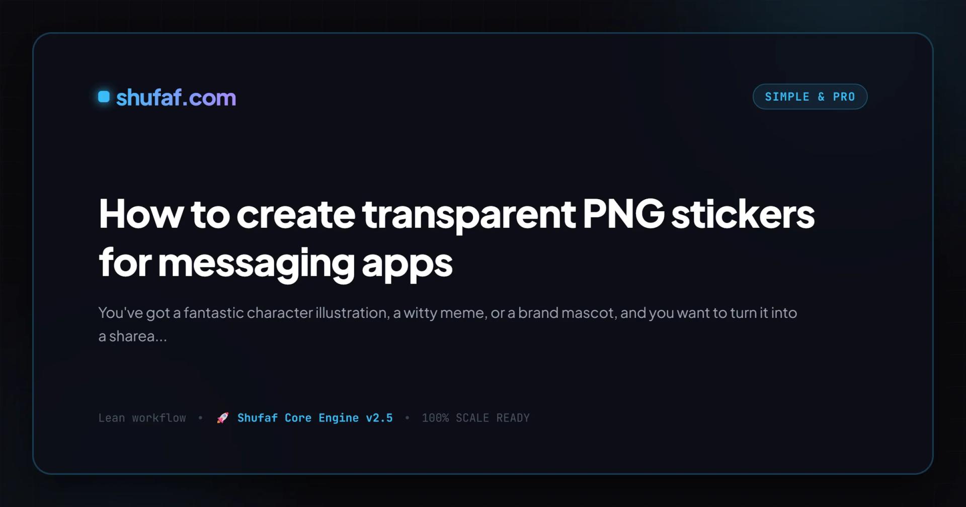 How to create transparent PNG stickers for messaging apps