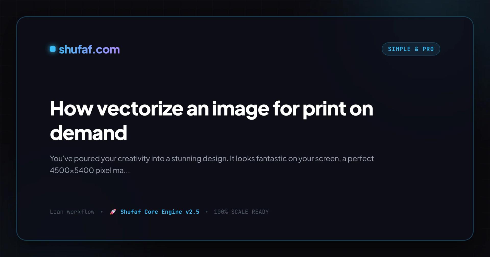 How vectorize an image for print on demand