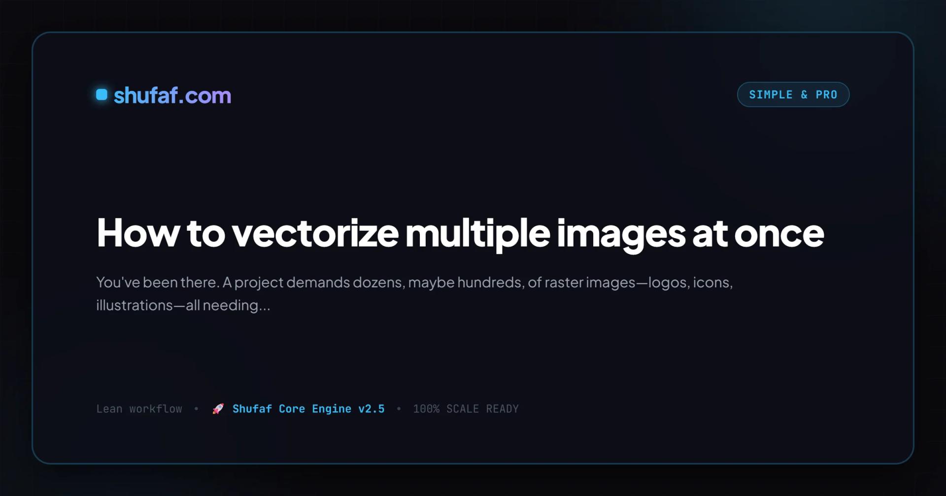 How to vectorize multiple images at once