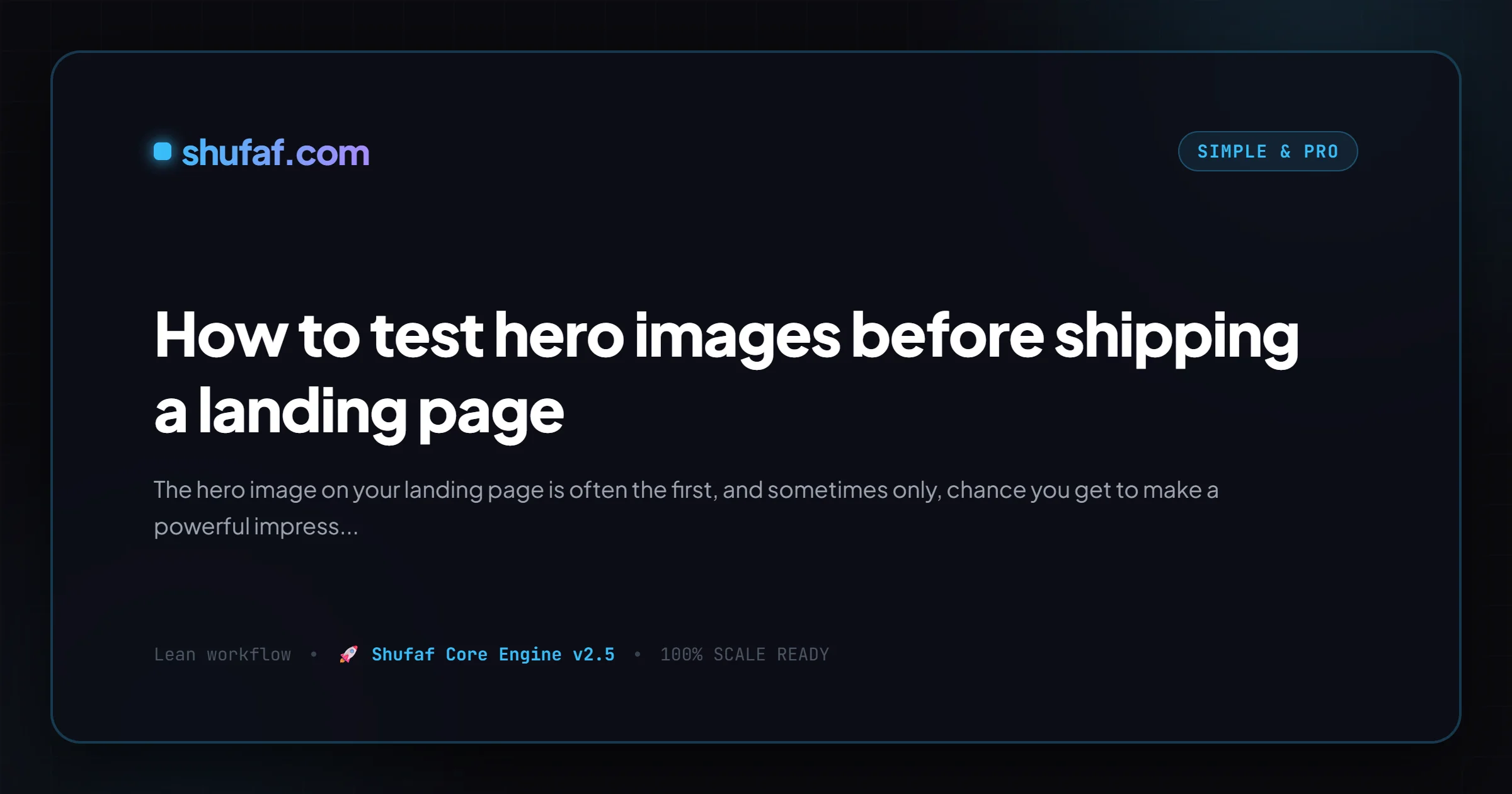 Example For Hero Test How to test hero images before shipping a landing page — Shufaf