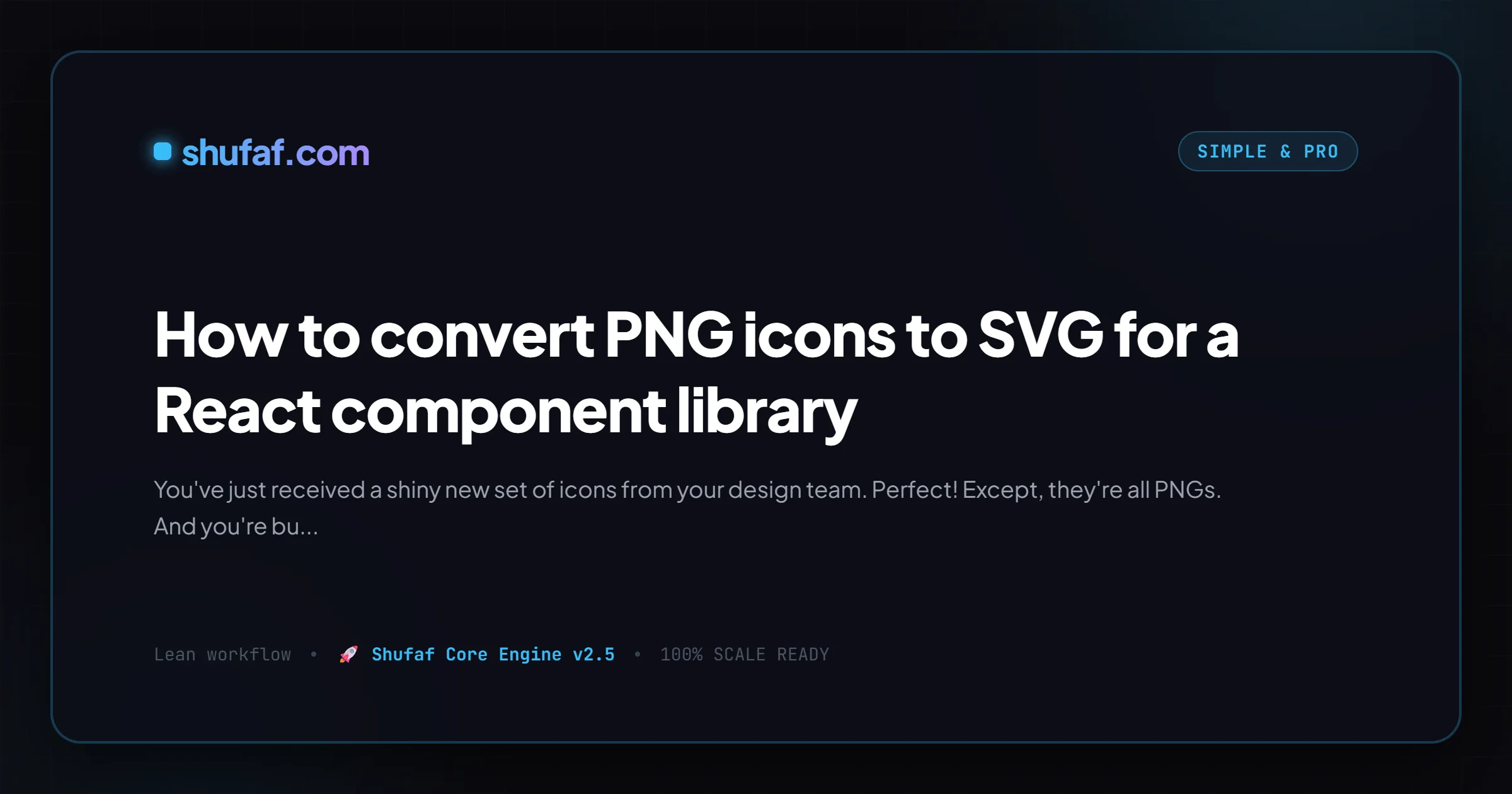 How to convert PNG icons to SVG for a React component library — Shufaf